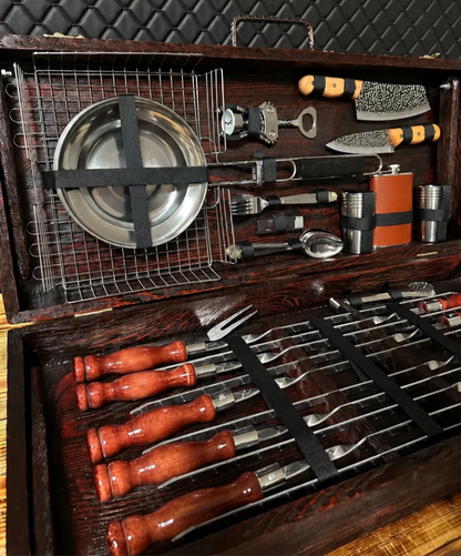 “HEARTY” Skewer Set in a Wooden Case