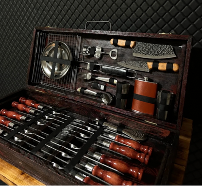 “HEARTY” Skewer Set in a Wooden Case