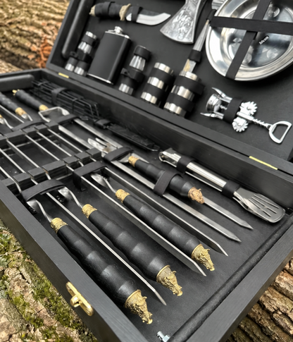 “PREMIUM” Skewer Set in a Wooden Case