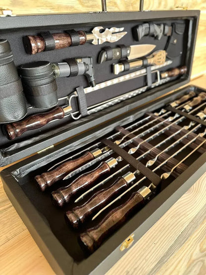 "ETALON" Skewer Set in Wooden Case
