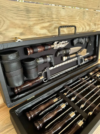"ETALON" Skewer Set in Wooden Case