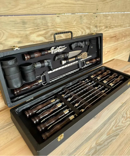 "ETALON" Skewer Set in Wooden Case