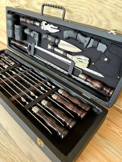 "ETALON" Skewer Set in Wooden Case