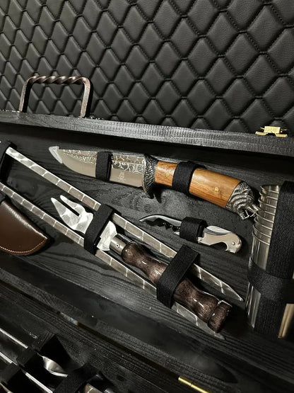 "FIRE" Skewer Set in a Wooden Case