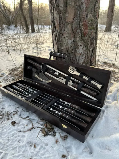 Skewer Set in Wooden Case "FIAT"