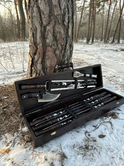 Skewer Set in Wooden Case "FIAT"