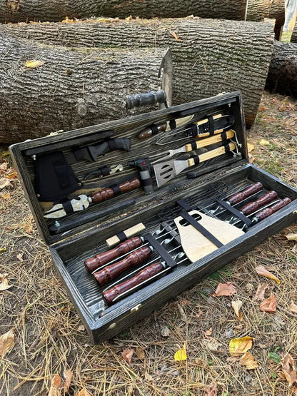 "FORT" Skewer Set in a Wooden Case