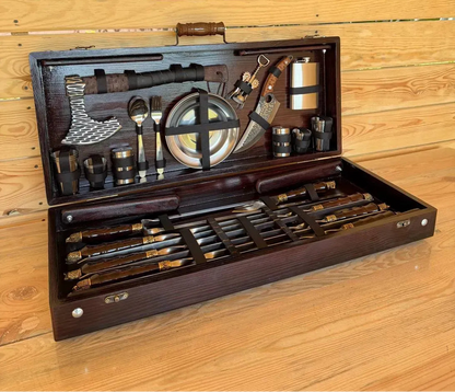 "PRINCELY" Skewer Set in a Wooden Case