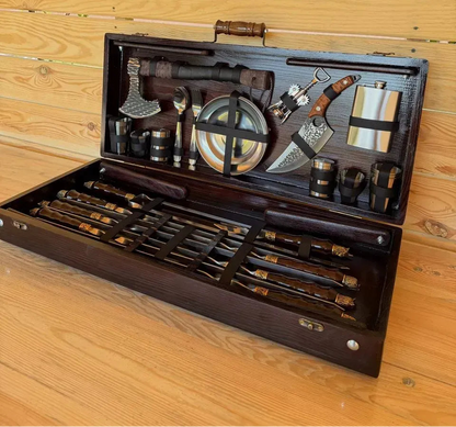 "PRINCELY" Skewer Set in a Wooden Case