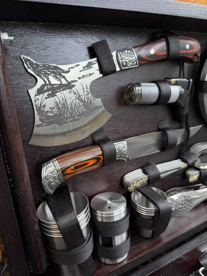 Skewer Set in a Wooden Case "LEADER"
