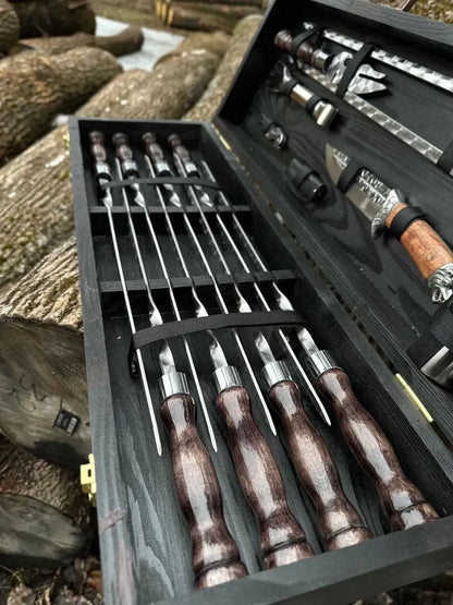 STRONG Skewer Set in a Wooden Case