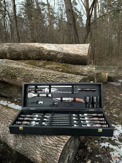 STRONG Skewer Set in a Wooden Case