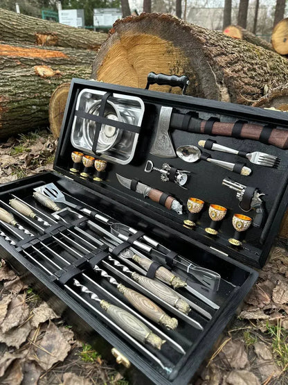 "ROYAL" Skewer Set in a Wooden Case