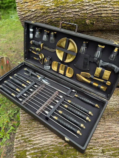 "NOBLEMAN" Skewer Set in a Wooden Case