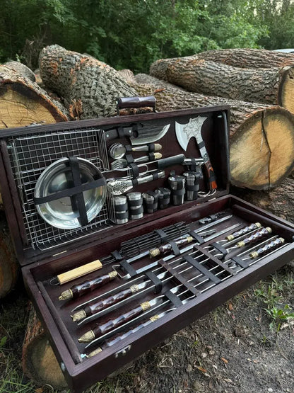 Skewer Set in a Wooden Case "ZAGRAVA"