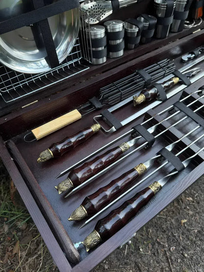 Skewer Set in a Wooden Case "ZAGRAVA"