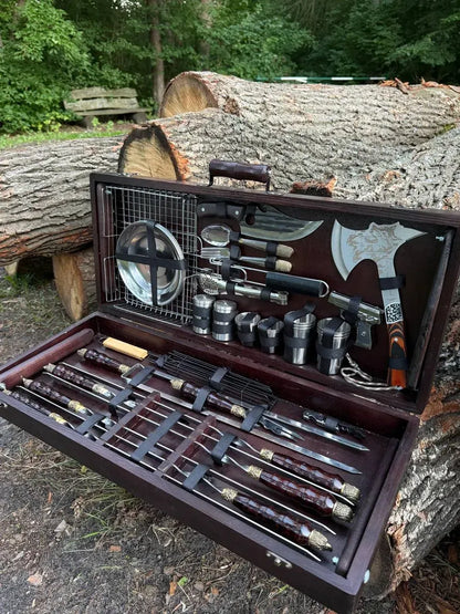 Skewer Set in a Wooden Case "ZAGRAVA"