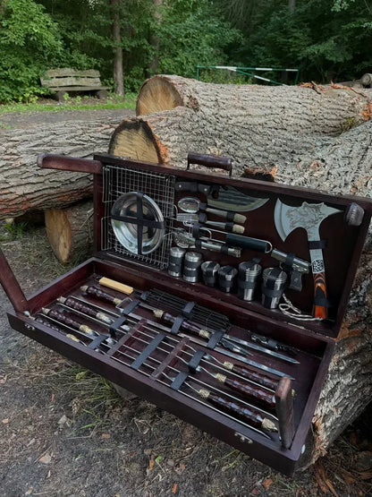 Skewer Set in a Wooden Case "ZAGRAVA"